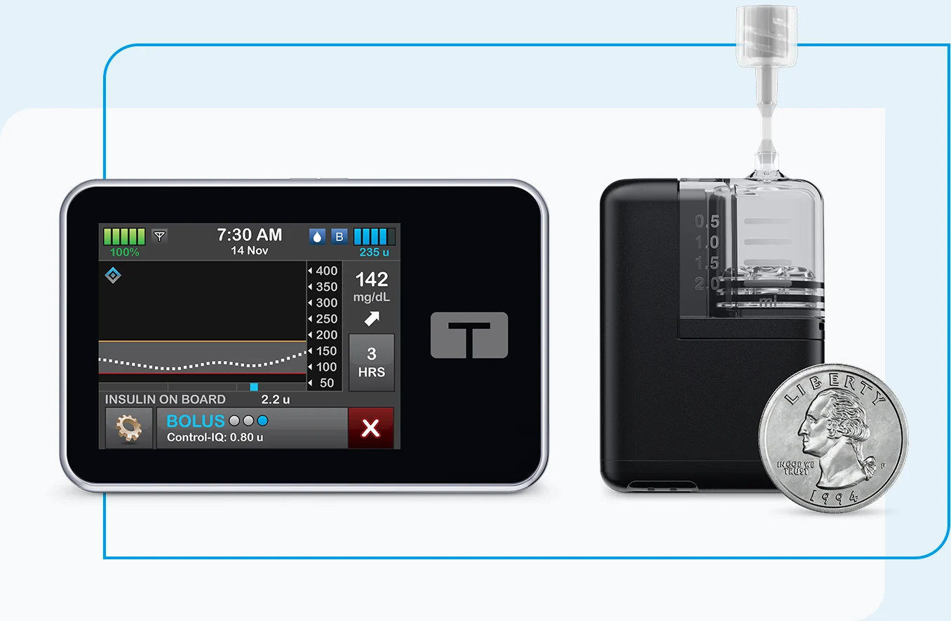 Tandem Mobi and t:slim X2 insulin pump