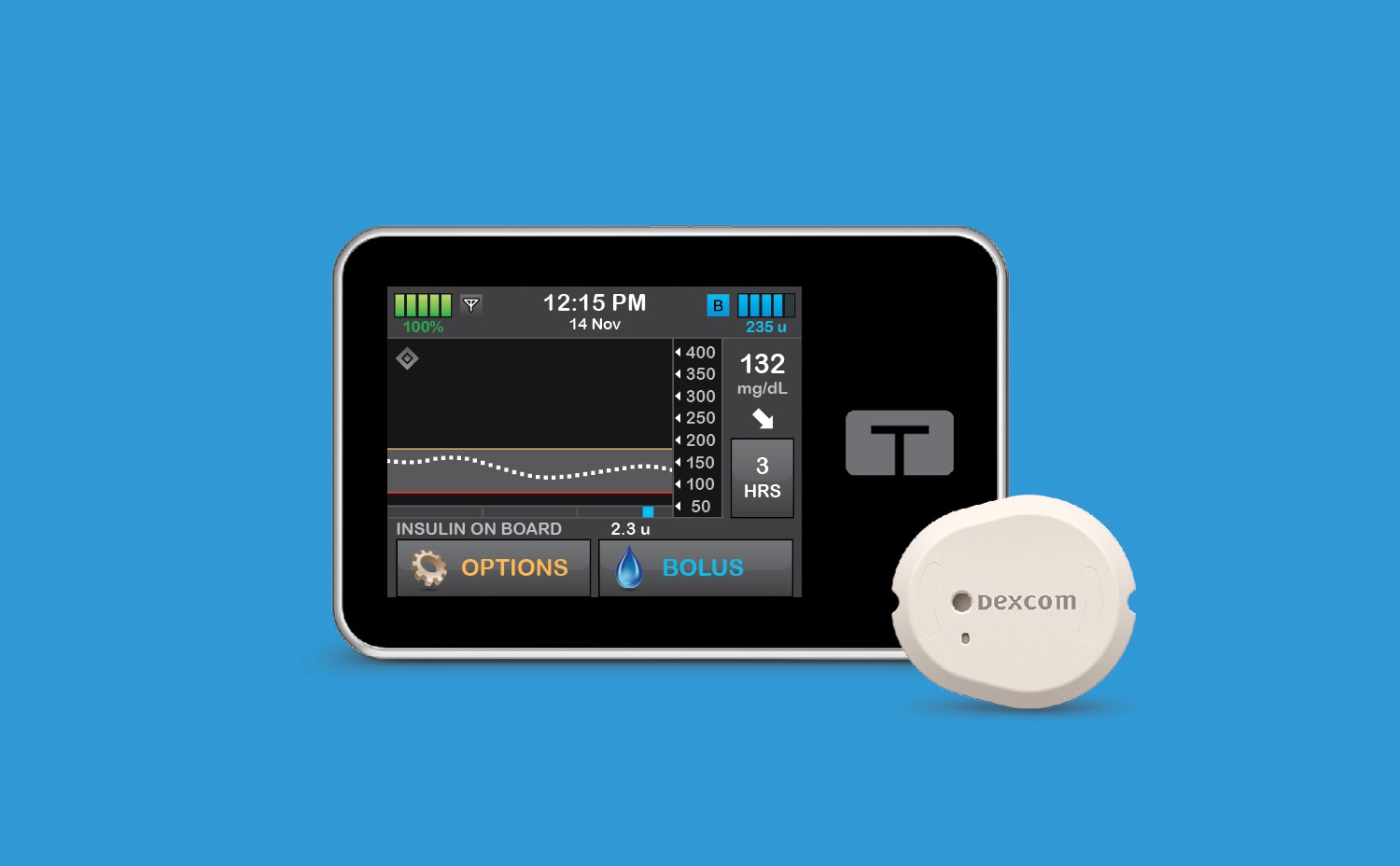 Tandem t:slim X2 insulin pump and Dexcom G7 CGM