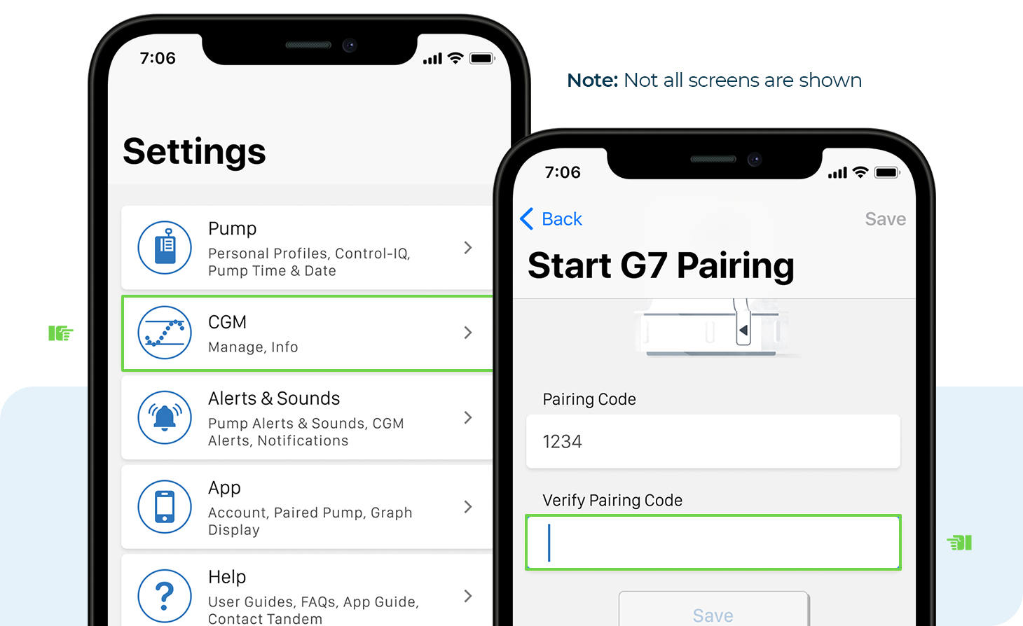 Start Dexcom G7 pairing on mobile app