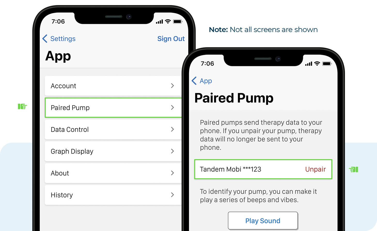 Mobile app unpair smartphone