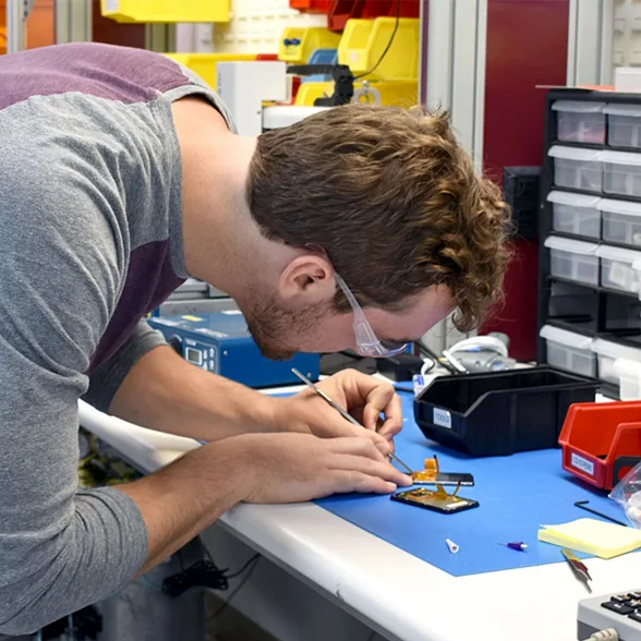 Intern Working on Device