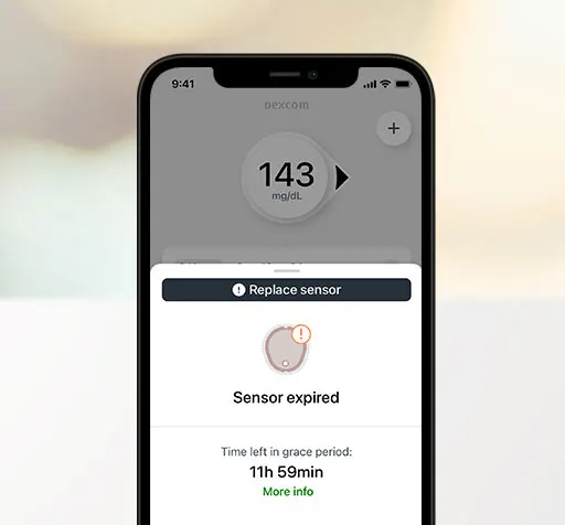 Dexcom G7 App showing the Sensor Expired notification screen