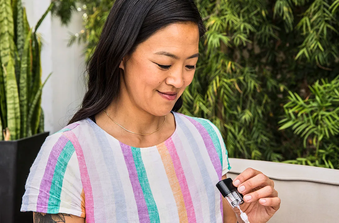 Woman looking at her Tandem Mobi