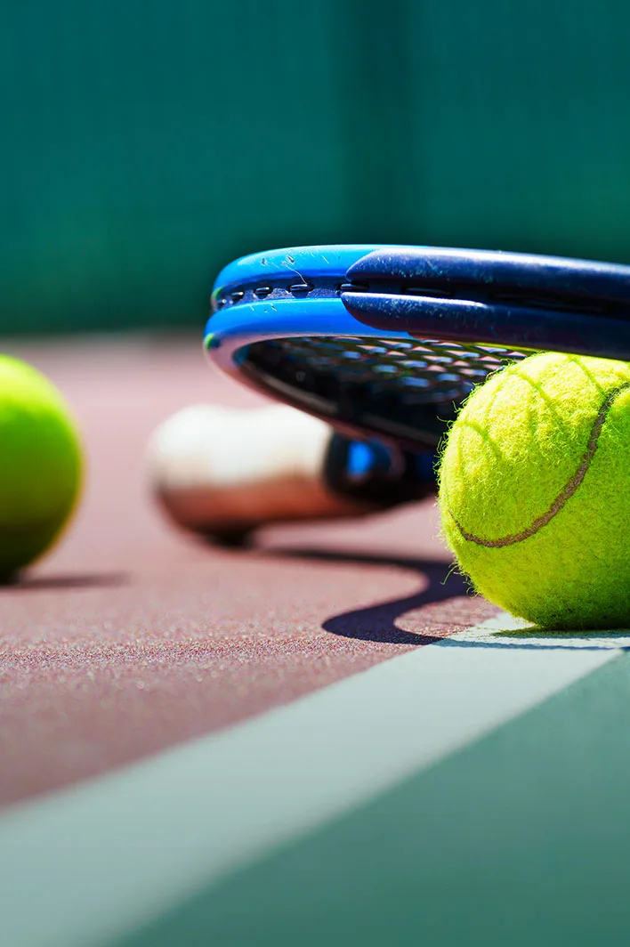 Tennis racket and ball