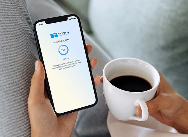 Mobile app Update Status screen