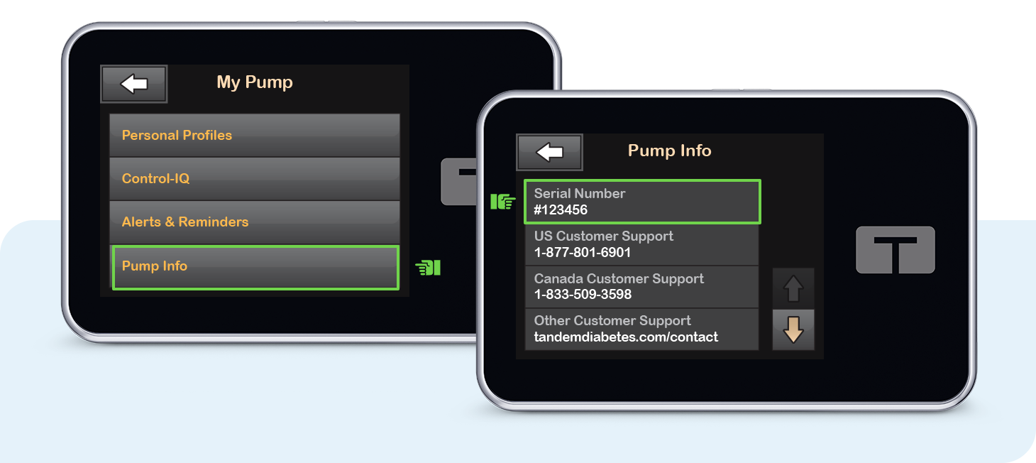 My Pump and Pump Info screens.