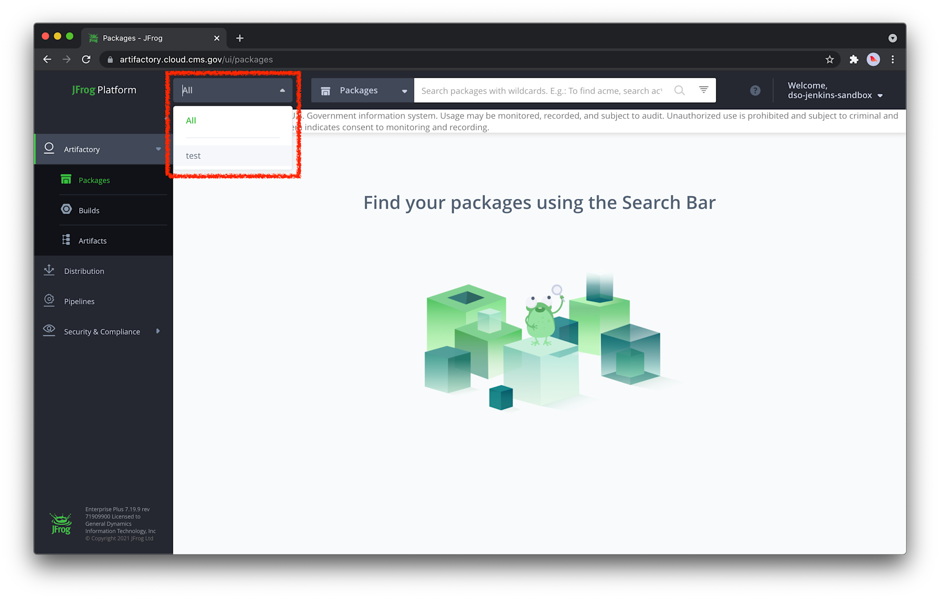 Getting started with JFrog Platform | CMS Hybrid Cloud
