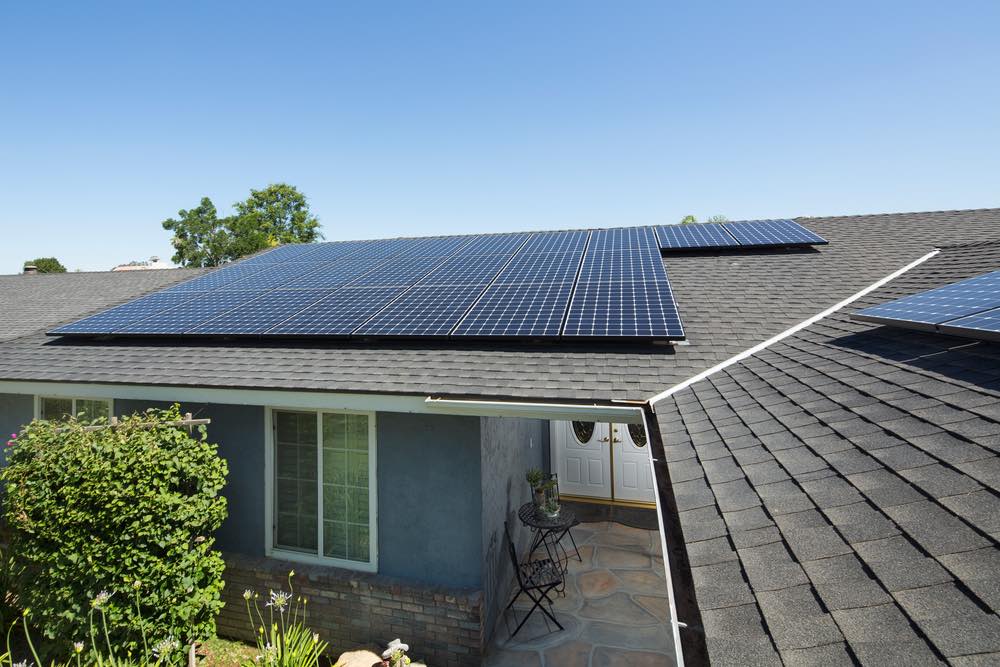 Solar on a roof of California home