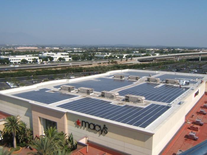 A SunPower solar system at a Macy's department store in Irvine, Ca.