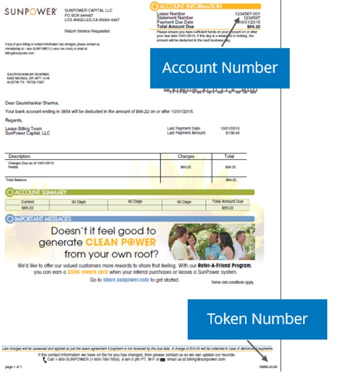 account number located in the upper right portion of your invoice