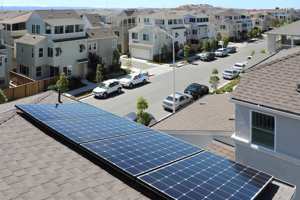 Solar panels on home roof, SunPower