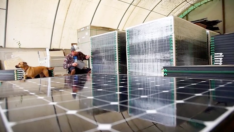Stacks of Solar Panels