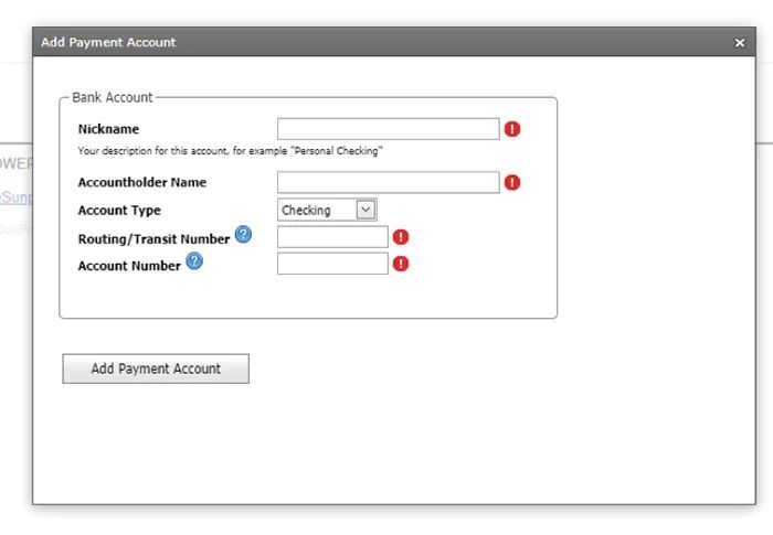 SunPower online bill add payment account