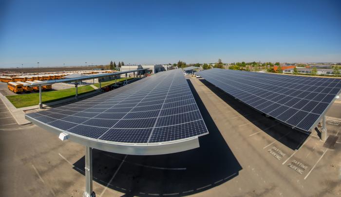 A SunPower solar carport installation.