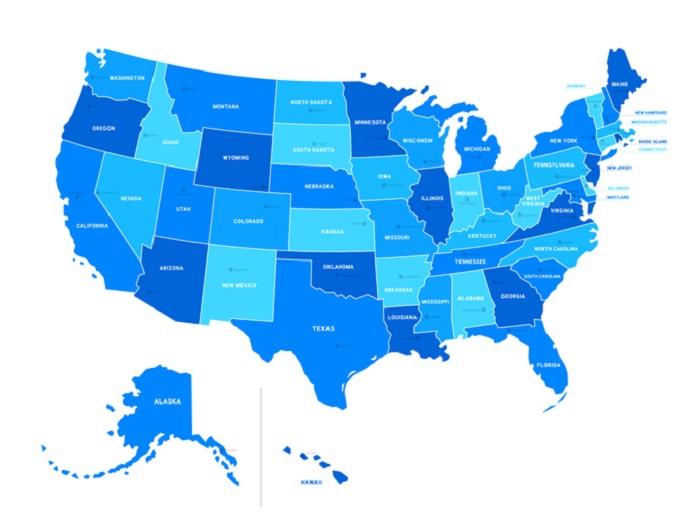 Image of the states in the US