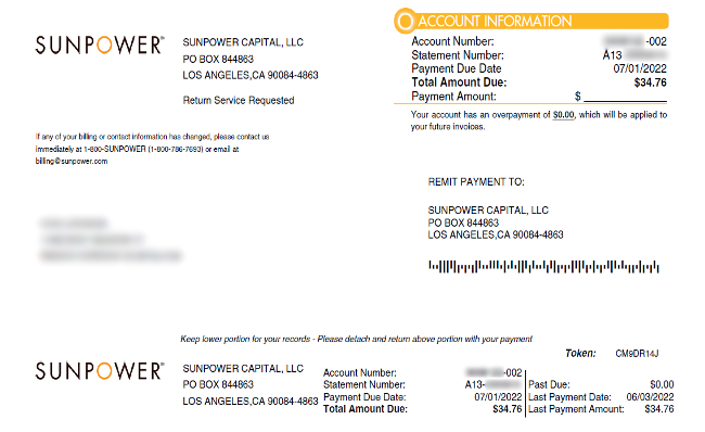 SunPower online bill pay information