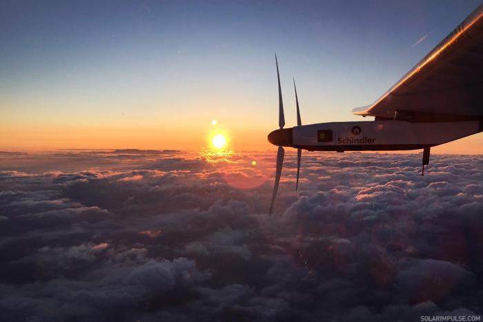 Solar Impulse on its flight from Japan to Hawaii.