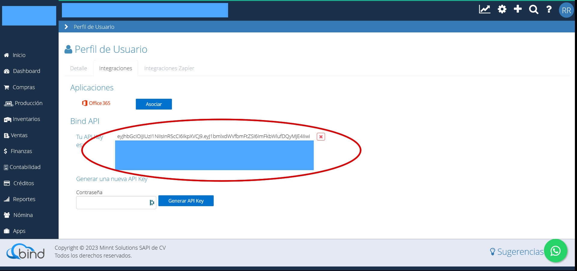 API KEY - Clave Bind
