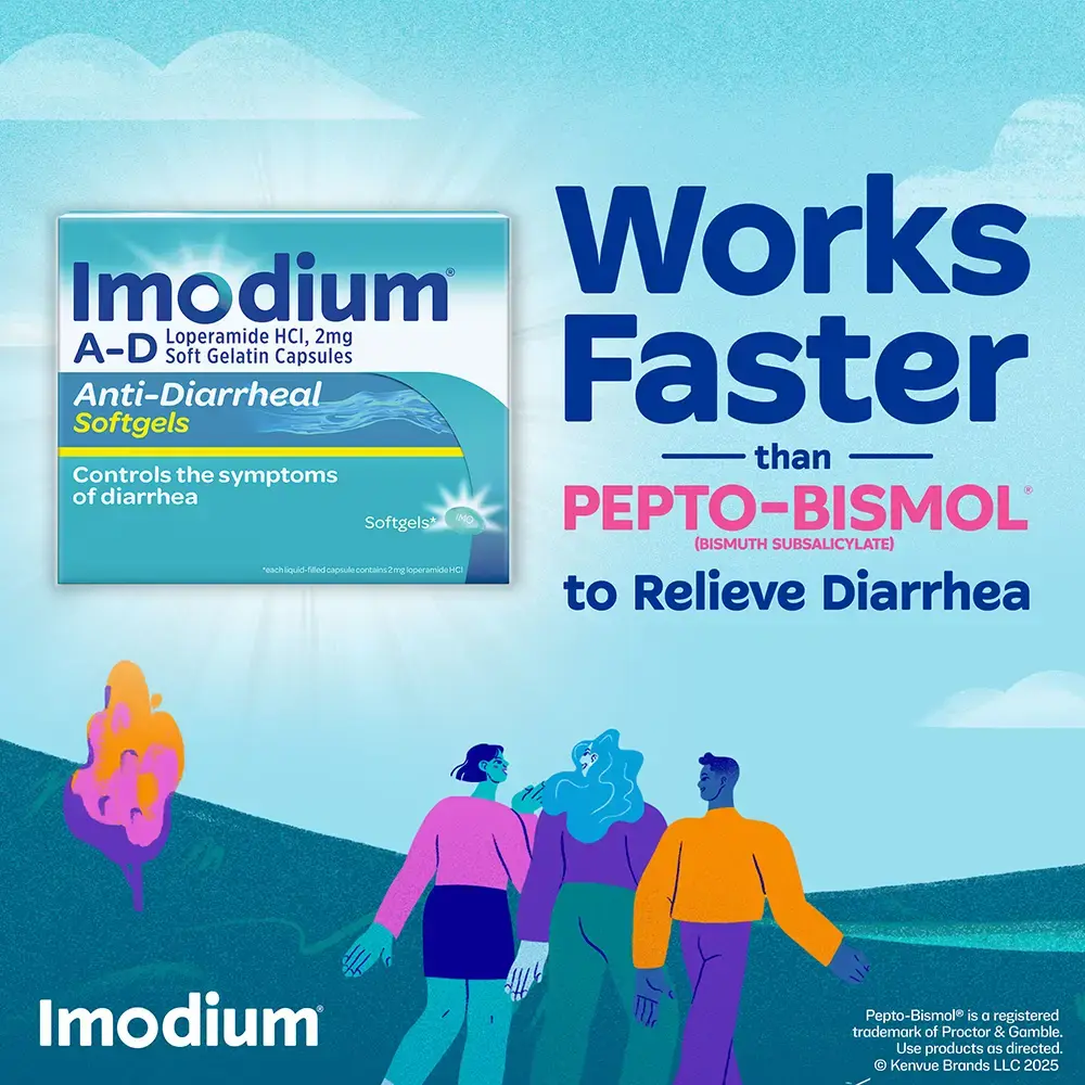 IMODIUM® A-D Works Faster that Pepto-Bismol® to Relieve Diarrhea