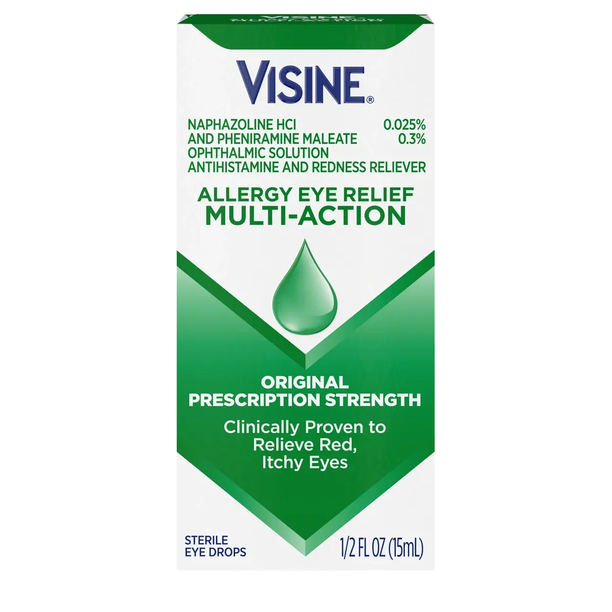 VISINE® Allergy Eye Relief Multi-Action Antihistamine & Redness Reliever Eye Drops 1/2 Fl. Oz package front