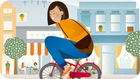 Riding a bike