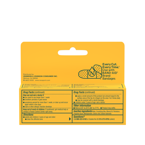 Ingredient listing of NEOSPORIN Pain Relief Cream for Kids Ages 2+