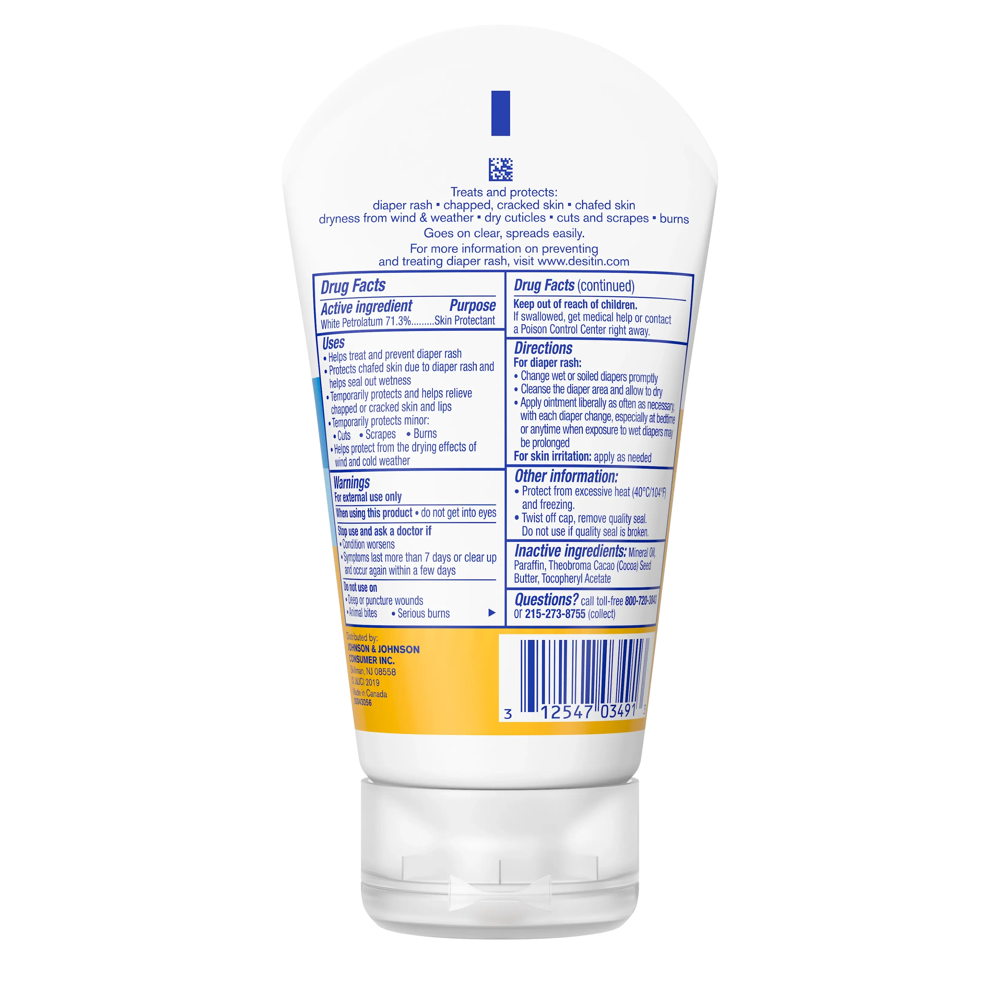 Back Pack Shot of DESITIN® Multipurpose Ointment 3.5oz