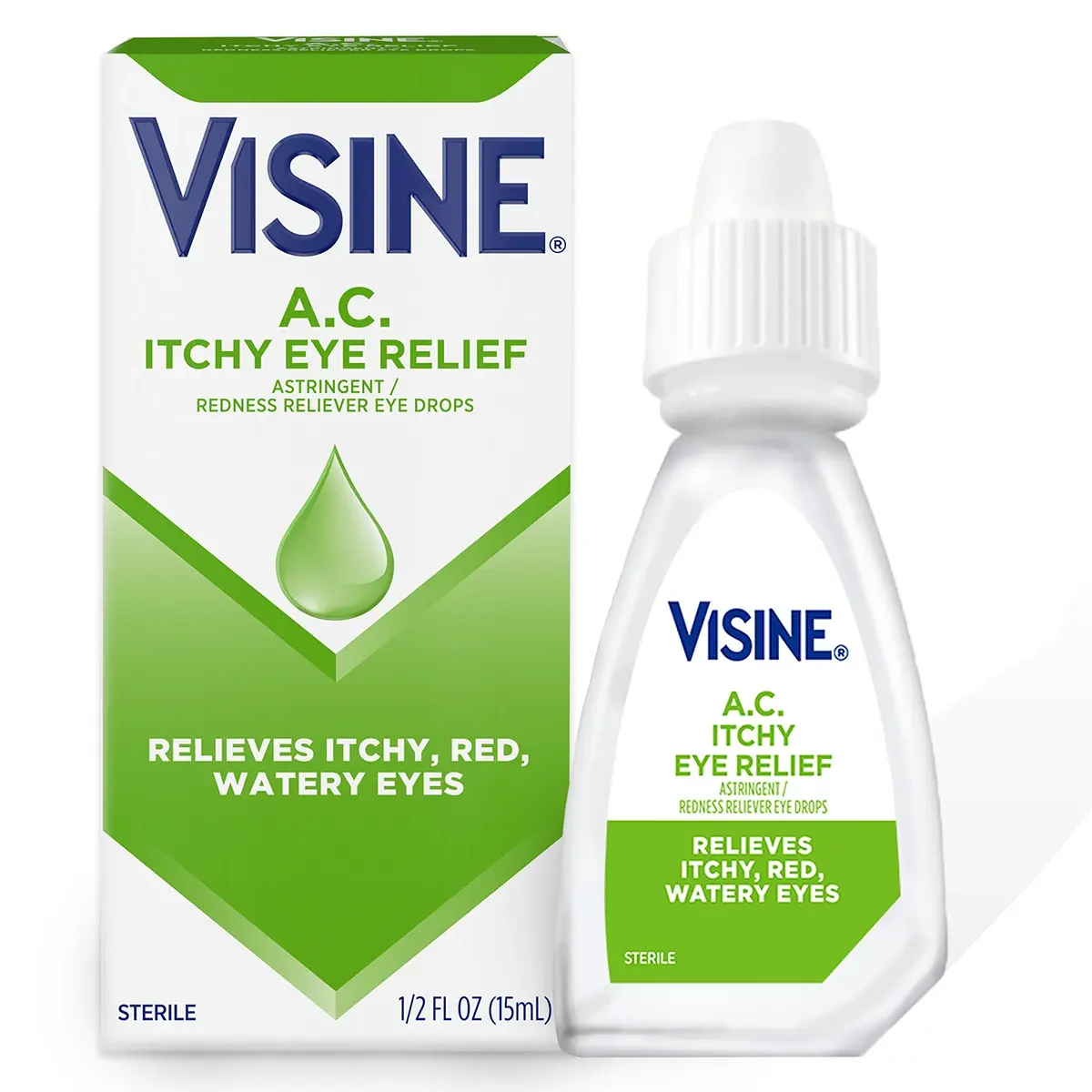 VISINE AC® Itchy Eye Relief Astringent Eye Drops with Redness Reliever for Itchy & Watery, Red Eyes 1/2 Fl. Oz bottle front