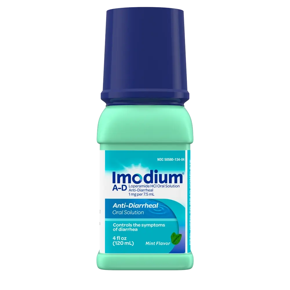 IMODIUM® A-D Anti-Diarrheal Oral Solution, Liquid 4  Fl. Oz front bottle