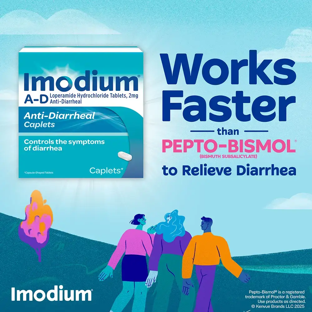 IMODIUM® A-D Works Faster that Pepto-Bismol® to Relieve Diarrhea