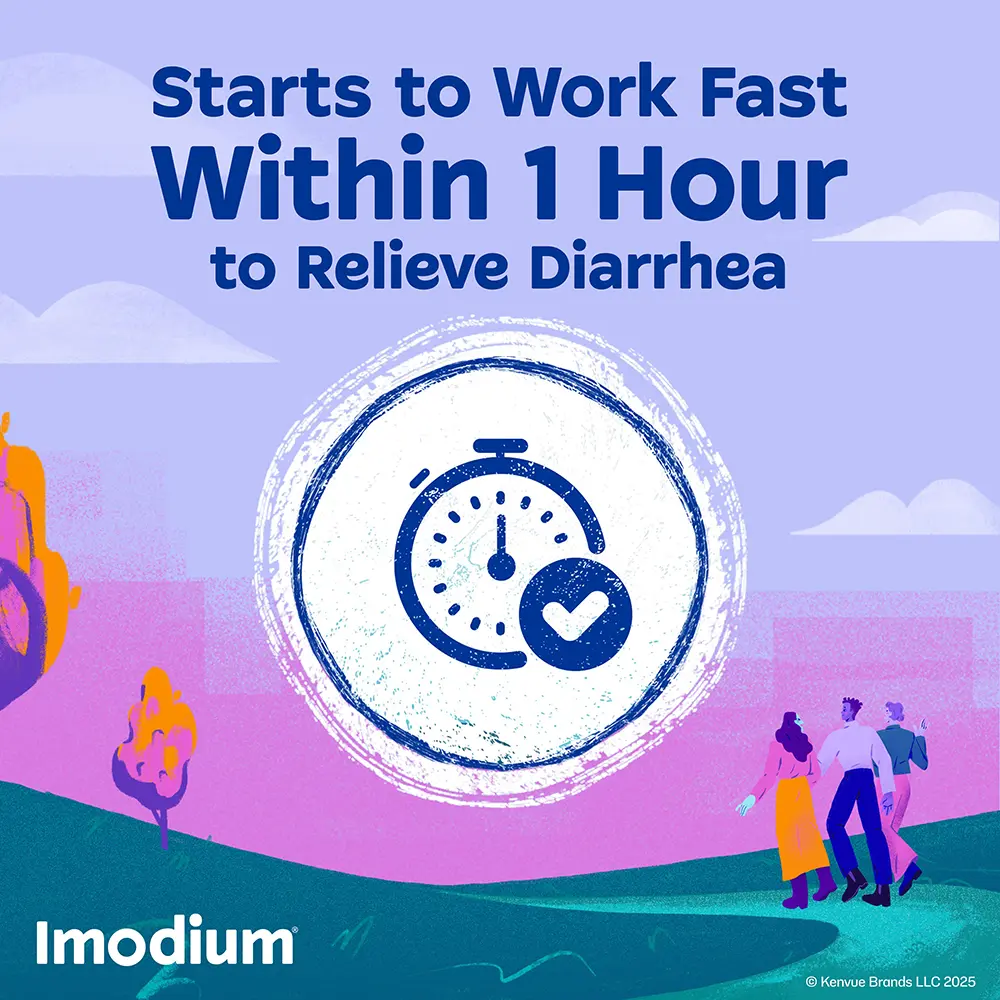 Starts to Work Fast Within 1 Hour to Relieve Diarrhea