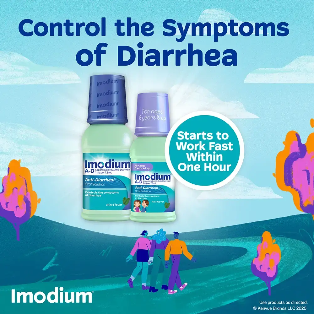 IMODIUM® Starts to Work Fast Within 1 Hour to Relieve Diarrhea