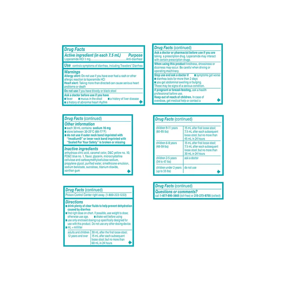 IMODIUM® A-D Anti-Diarrheal Oral Solution, Liquid 4  Fl. Oz Drug Facts