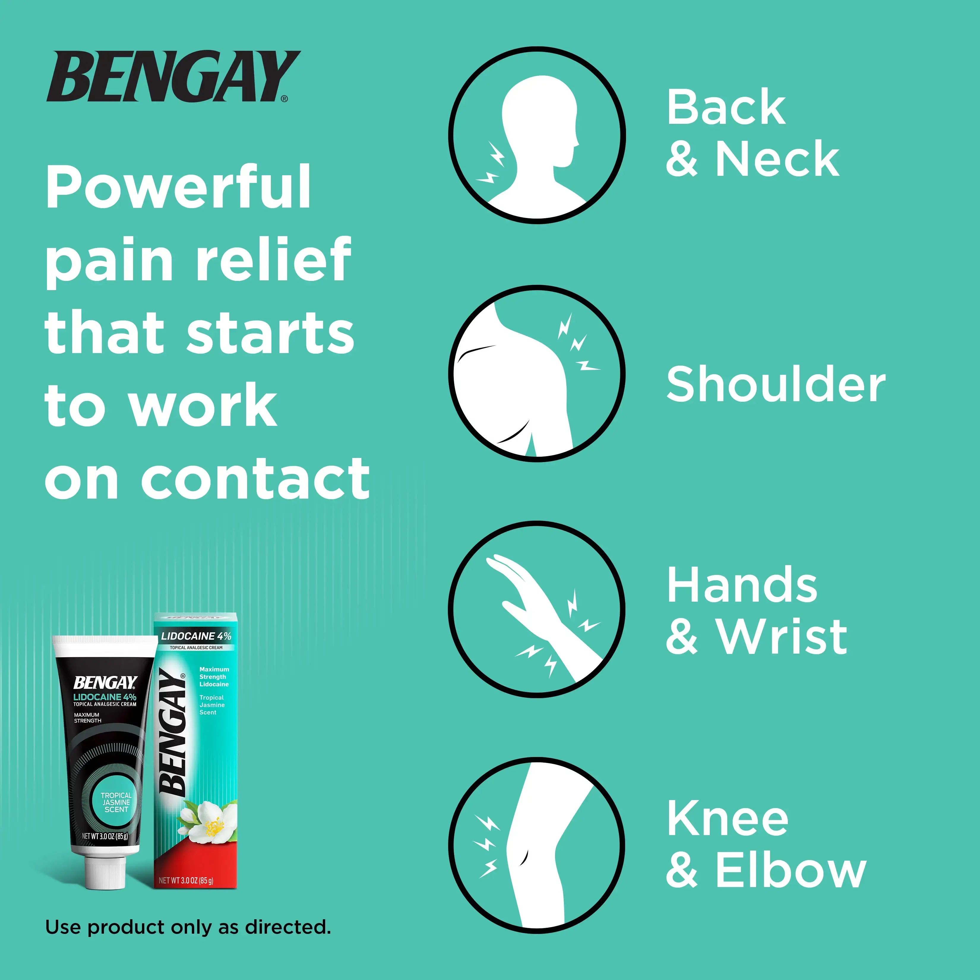 BENGAY® 4% Lidocaine Pain Relieving Cream in Tropical Jasmine