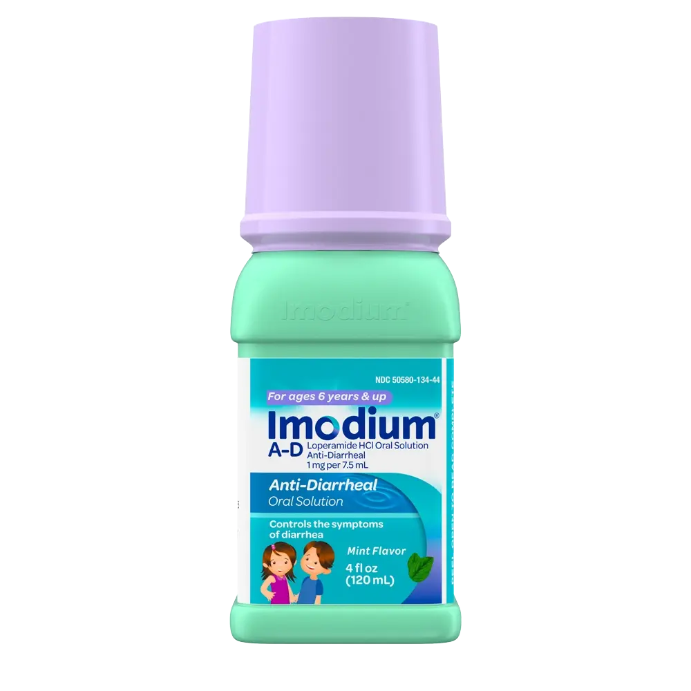 IMODIUM® Anti-Diarrheal oral solution for children ages 6 and up front bottle