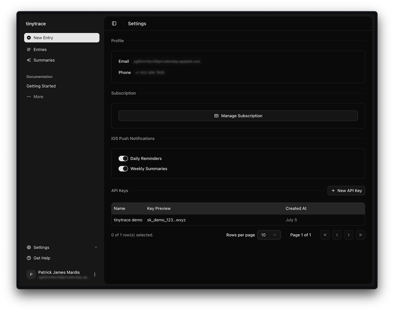 desktop screenshot of settings view