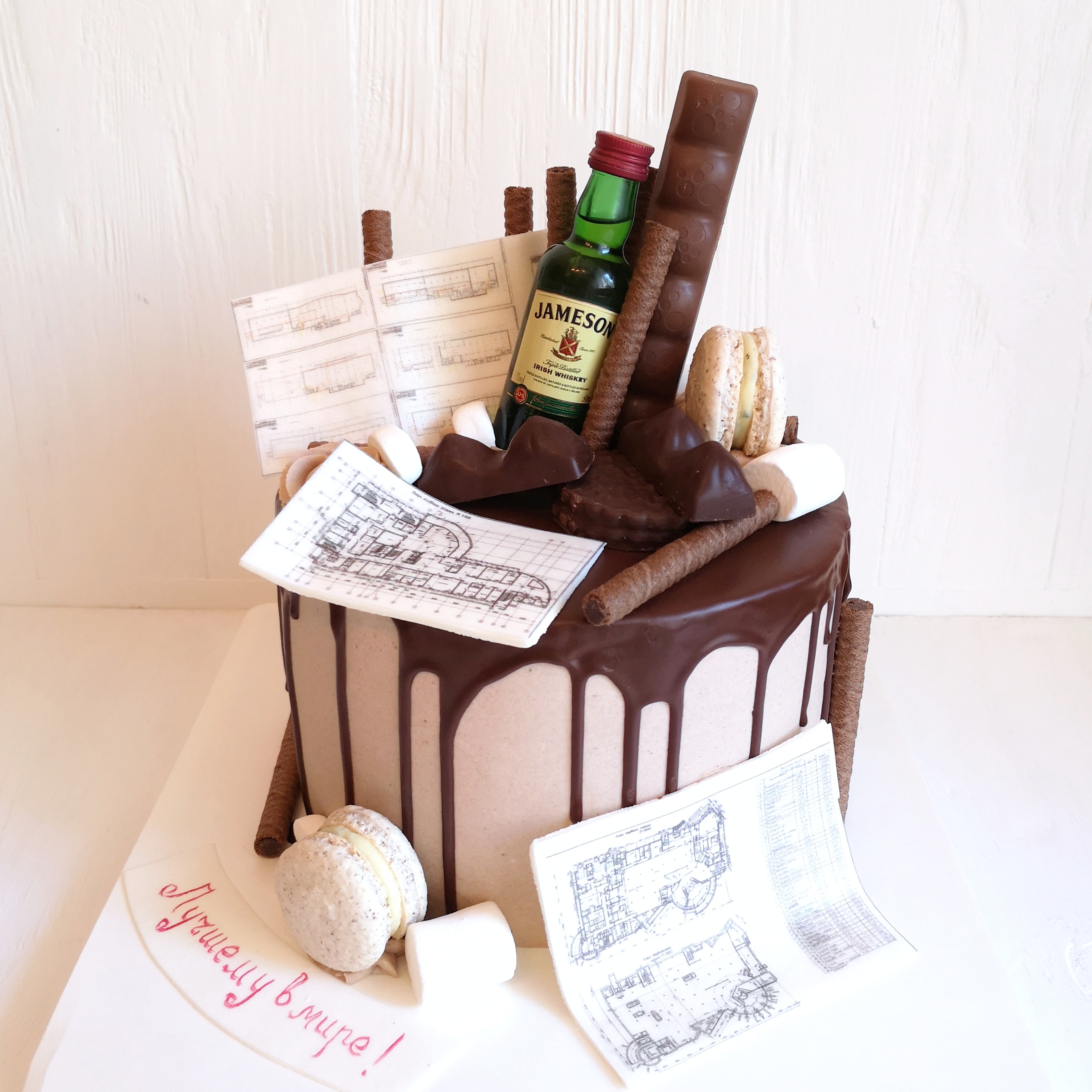 Торт Jameson. Шоколад, макаронс