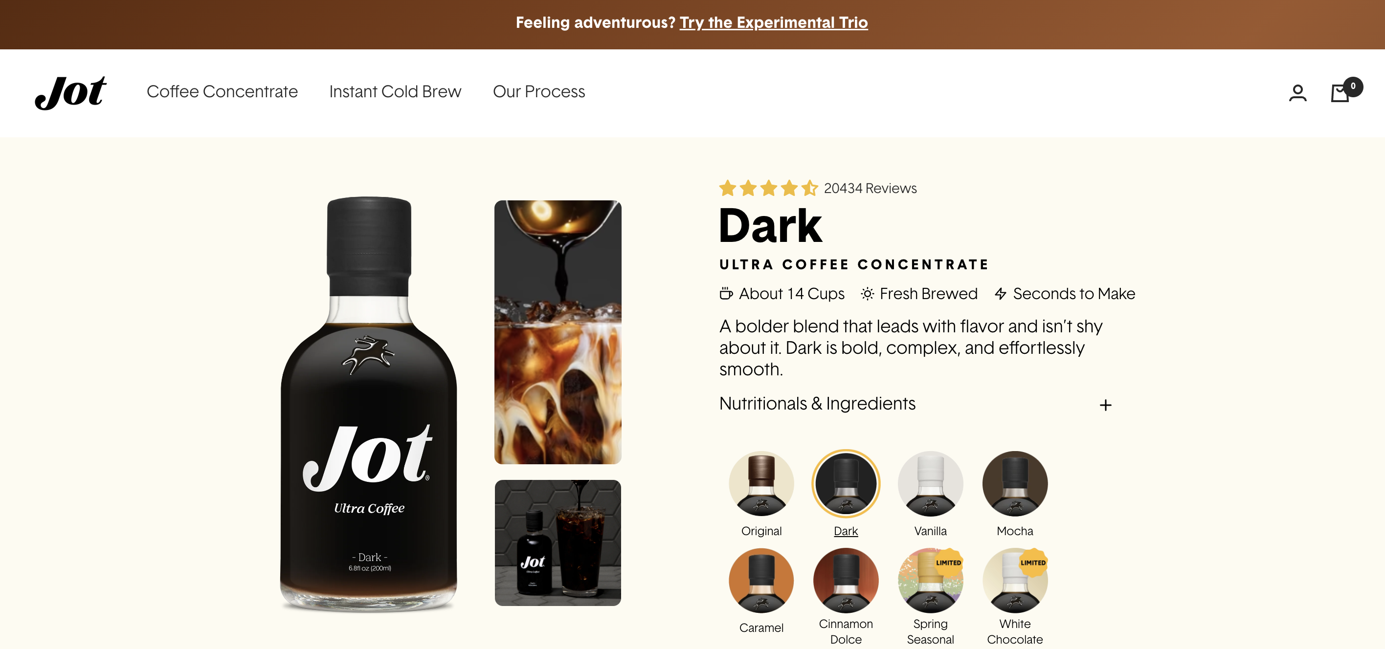 Jot Coffee product page