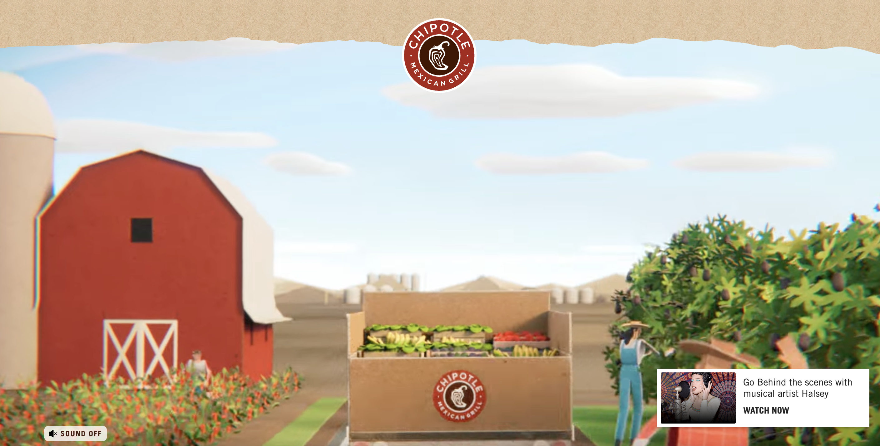 Chipotle's microsite homepage called real foodprint. 