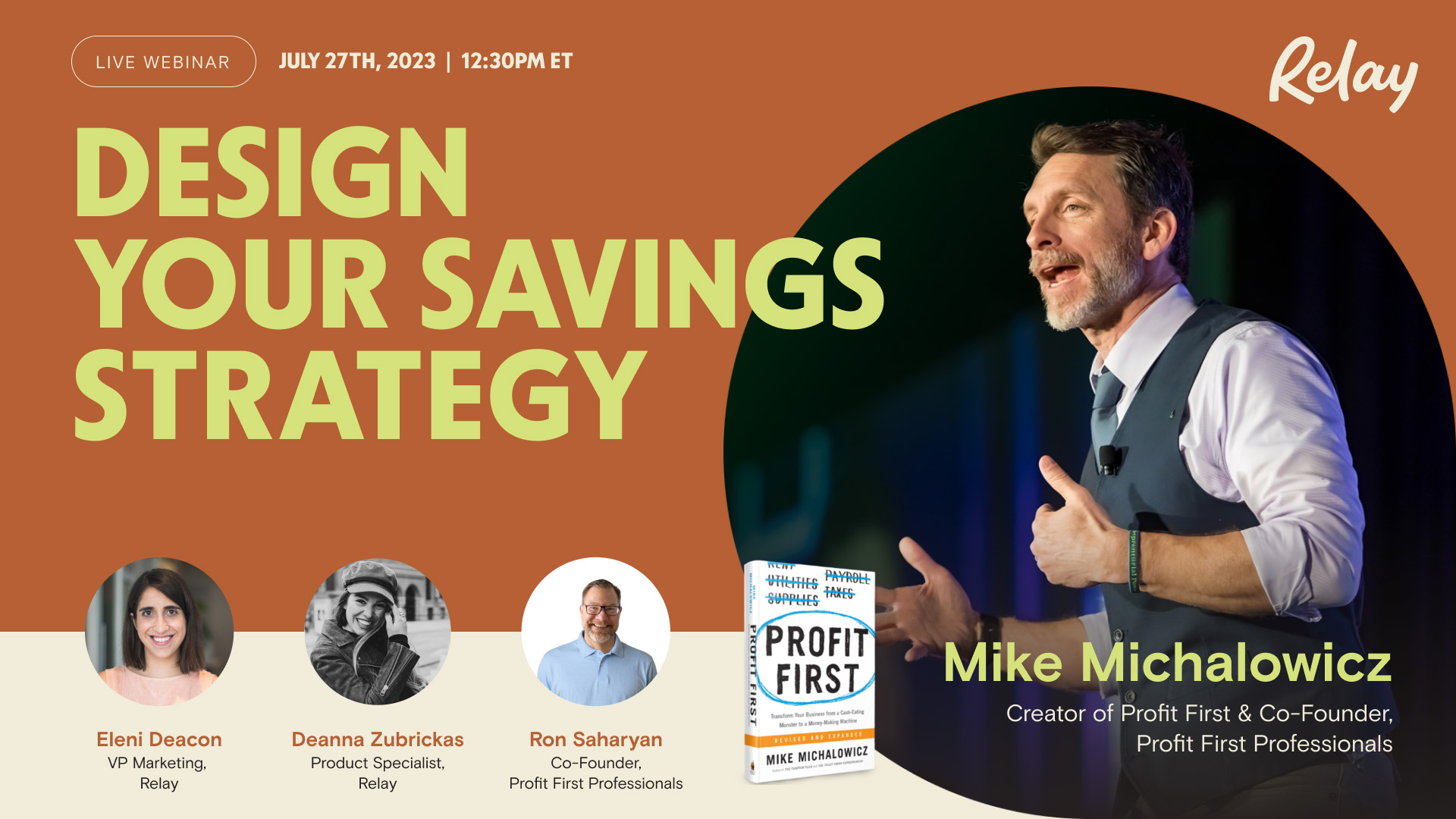Design Your Savings Strategy — Relay Webinar with Profit First