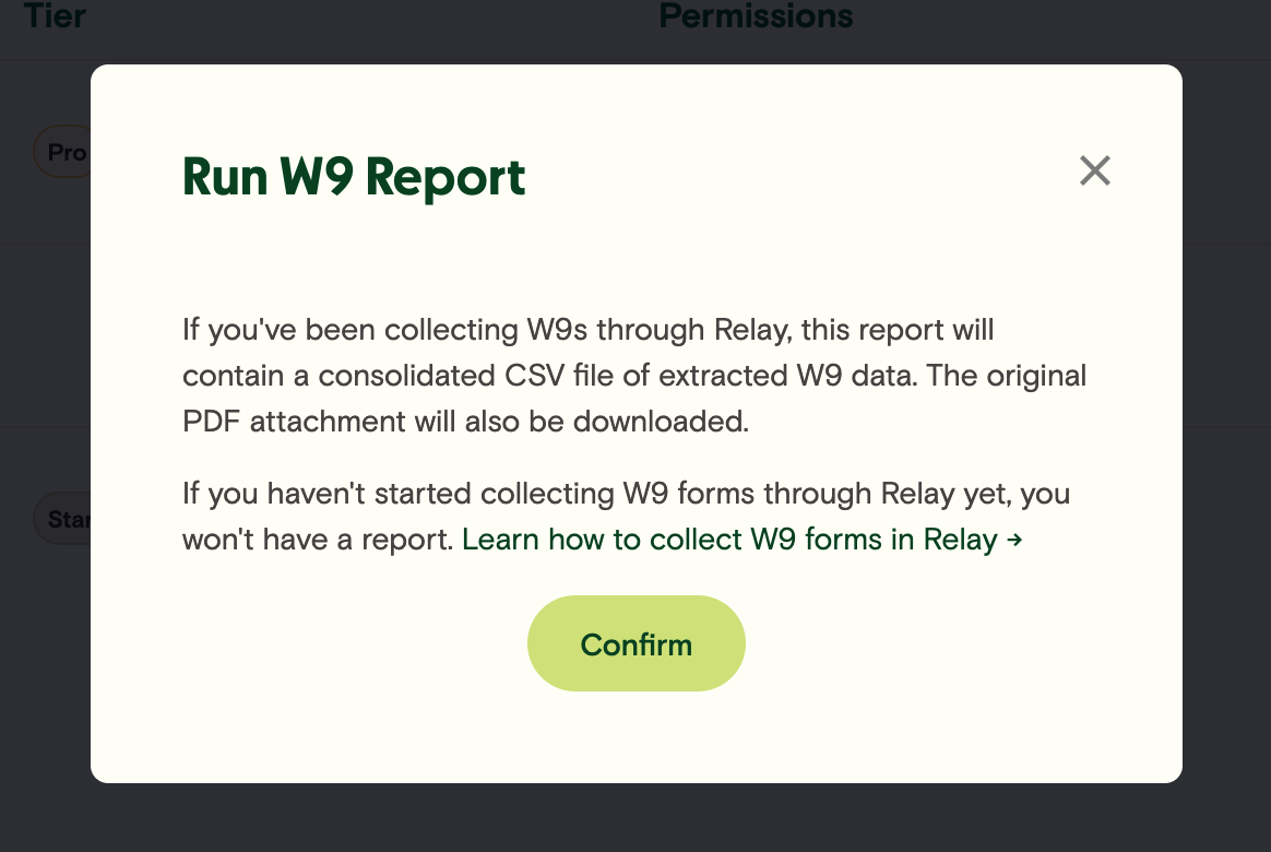 Run W-9 Report In Relay