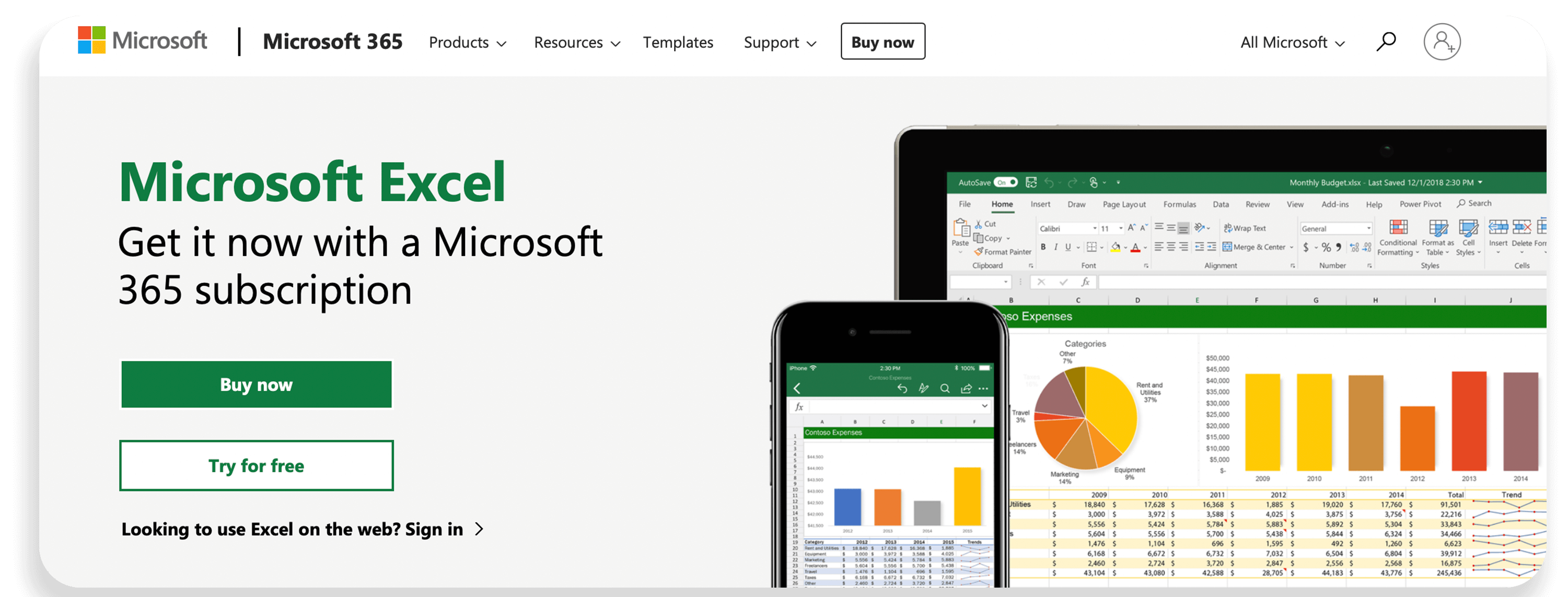 Microsoft Excel - Small Business Budgeting Software