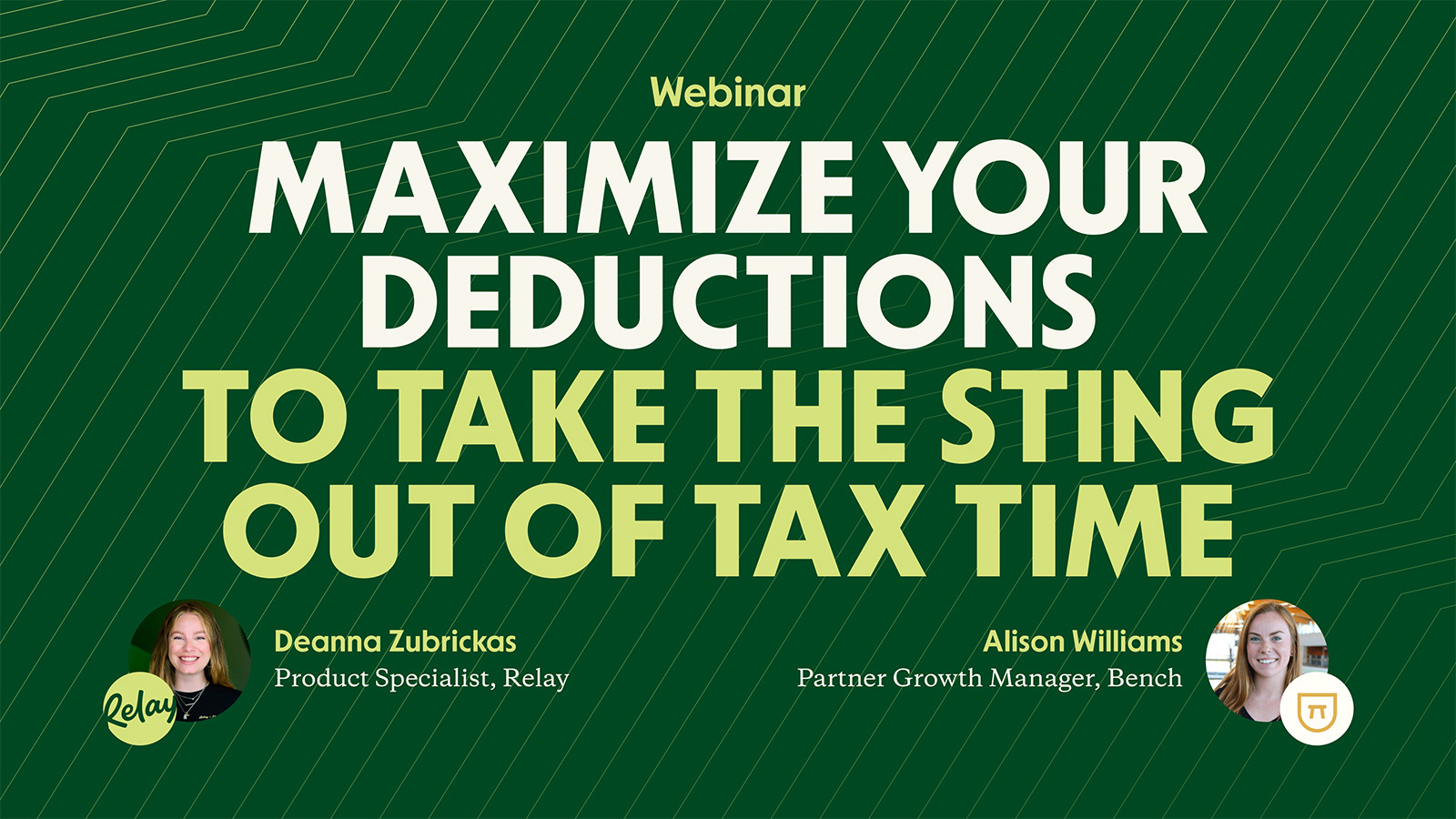 Webinar - Maximize your deductions to take the sting out of tax time 