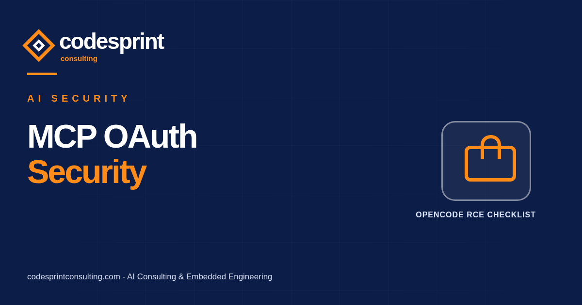 MCP OAuth Security: opencode RCE Checklist