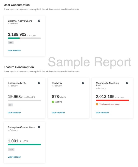 Subscription quota reports