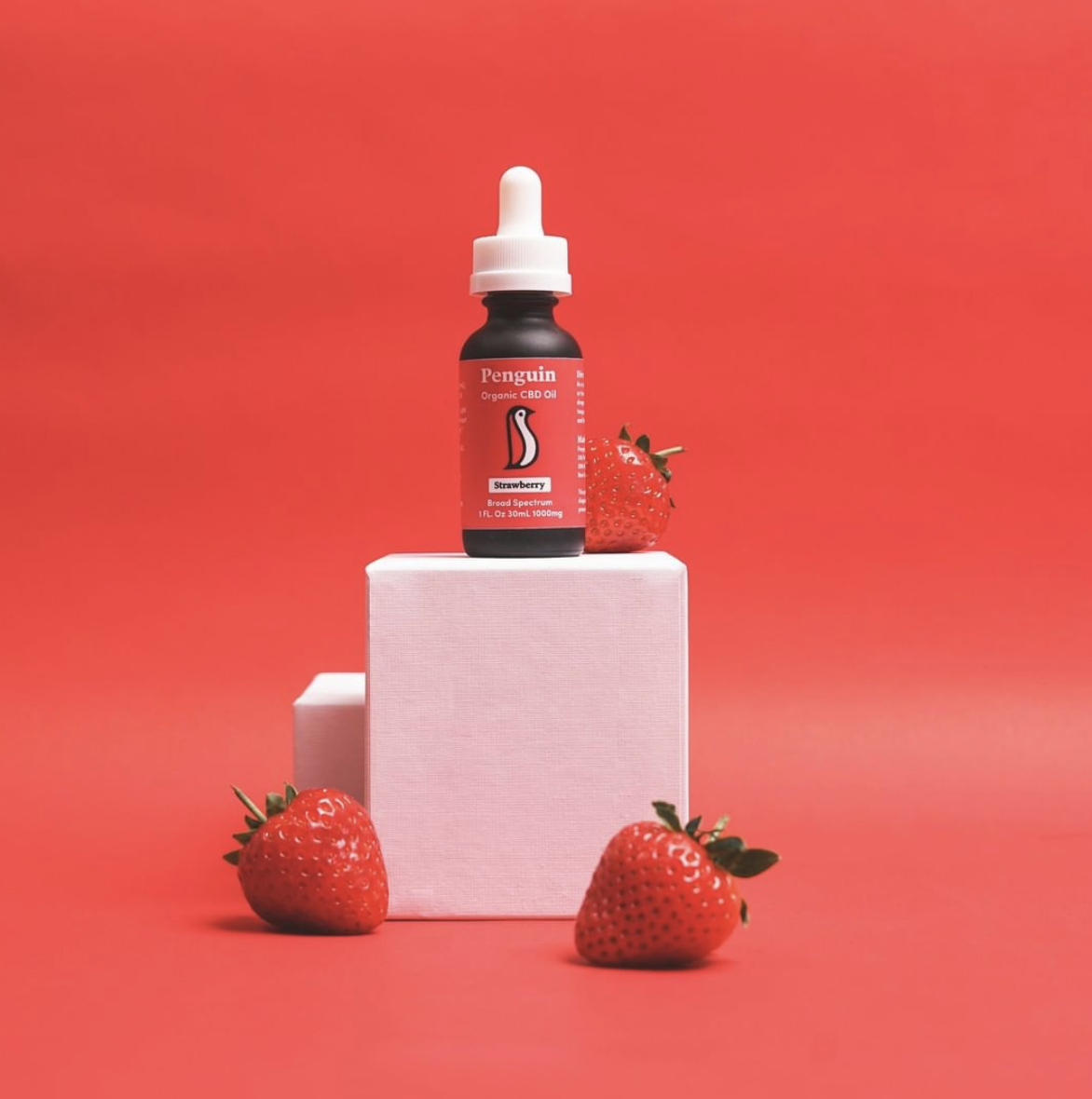 CBD strawberry oil with strawberries
