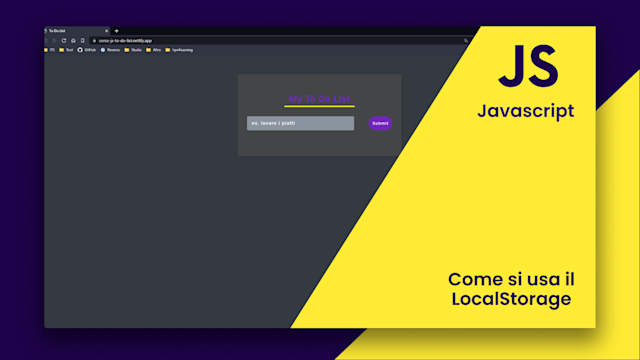 Come usare il LocalStorage in Javascript || hpv 4 Learning