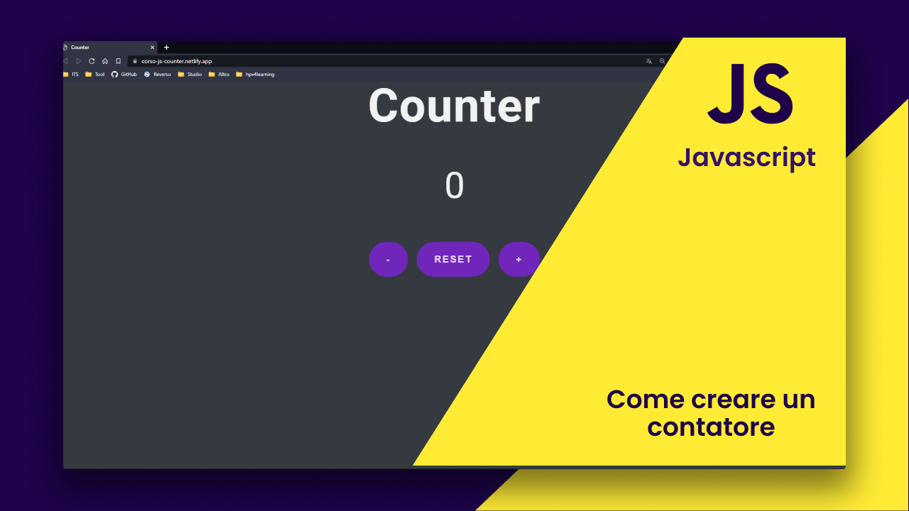 Primo progetto Javascript: creare un contatore