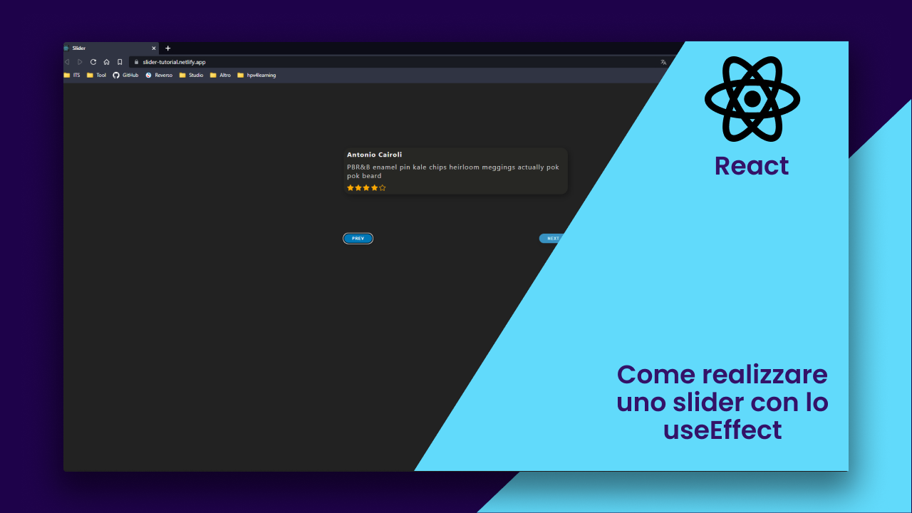 React useEffect: Realizzare uno slider