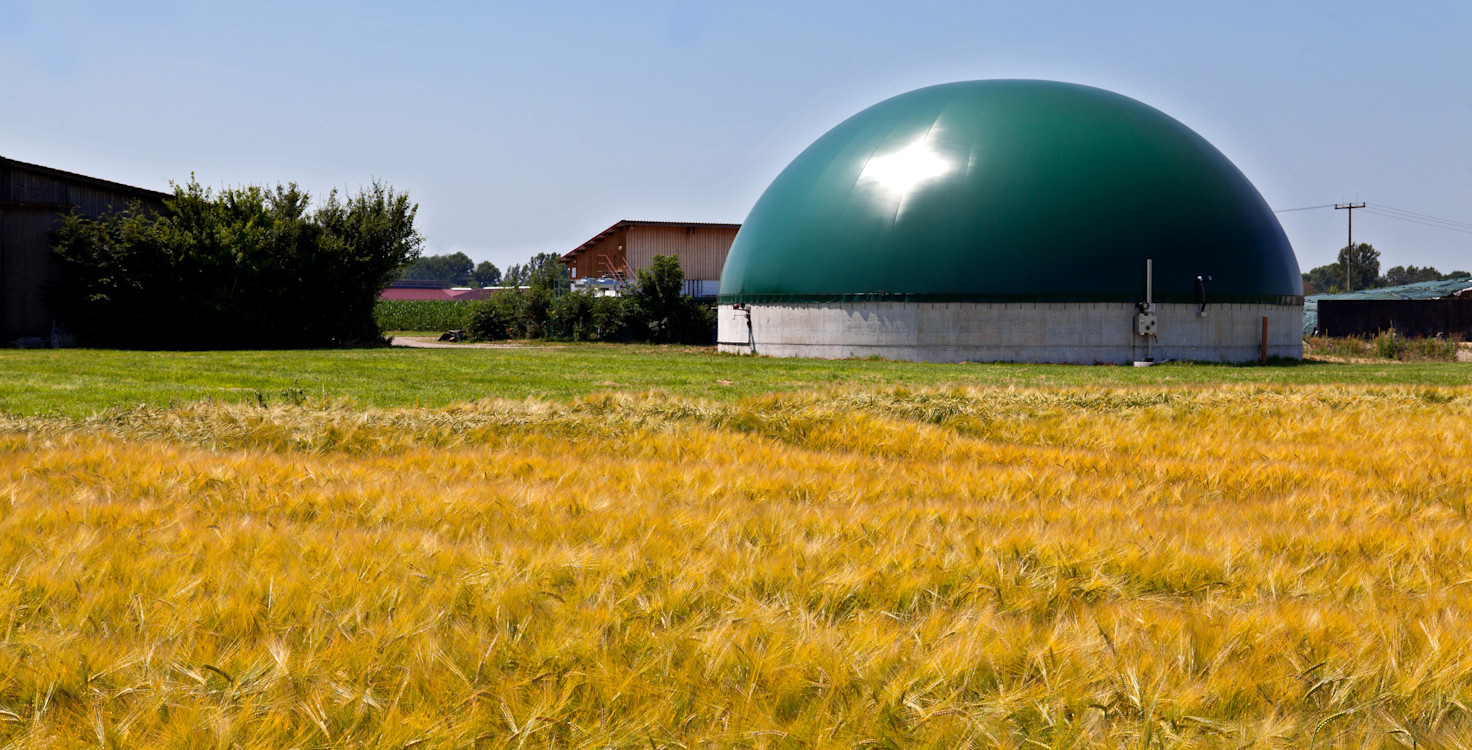 Bio gas plant in corn fields